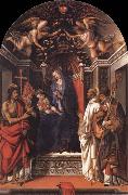 Fra Filippo Lippi Madonna and the child Enthroned with Saint john the Baptist,Victor,Bermard and Zenobius painting
